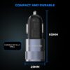 Amkette PowerPro 52W Car Charger Type C + USB A Dual Port | ...