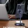 UGREEN MagFlow Wireless Charger, 2-in-1 Qi MagSafe Charging ...