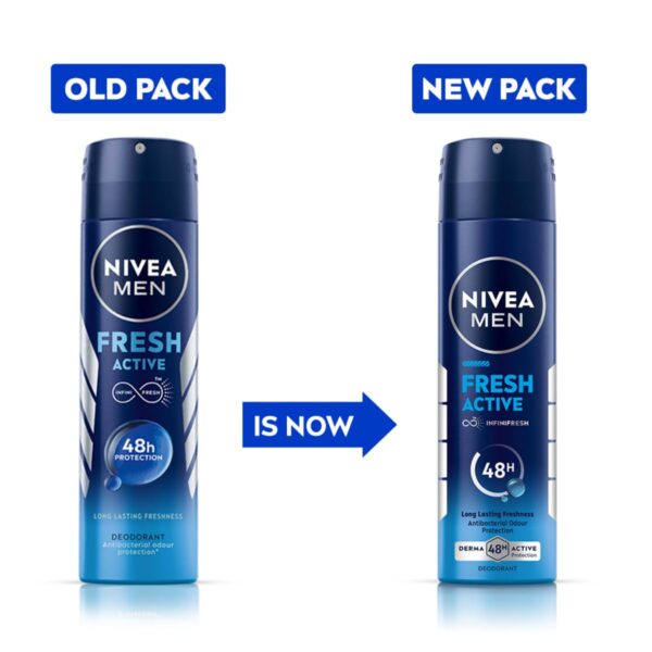 NIVEA Men Fresh Active Deodorant Spray, 150ml | 48 H Active ...
