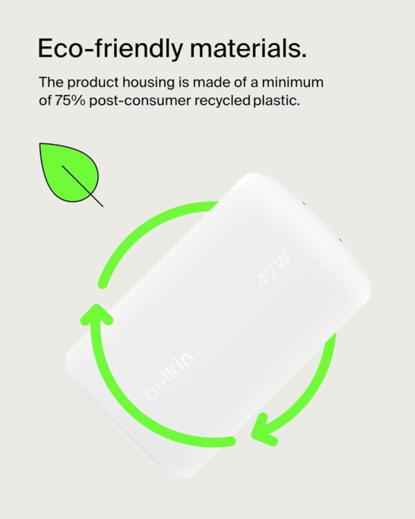 Belkin 42W (30W + 12W) Two Ports Wall Charger | USB - C + A ...