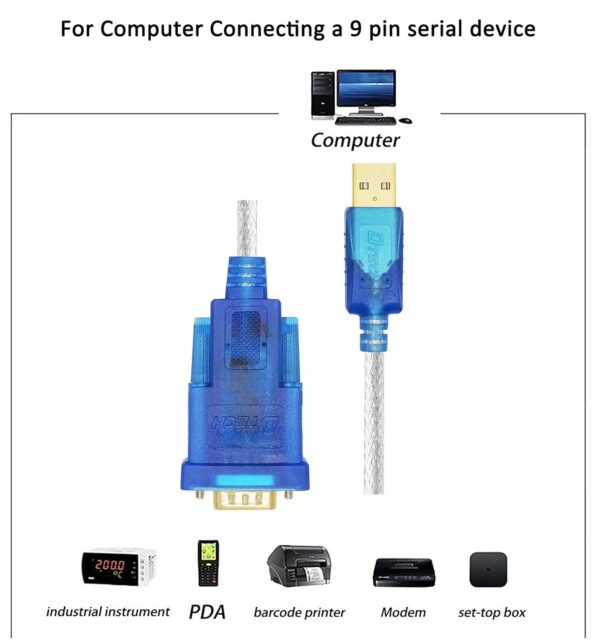 DTECH USB to Serial Adapter 3M USB to RS232 DB9 Female Cable...