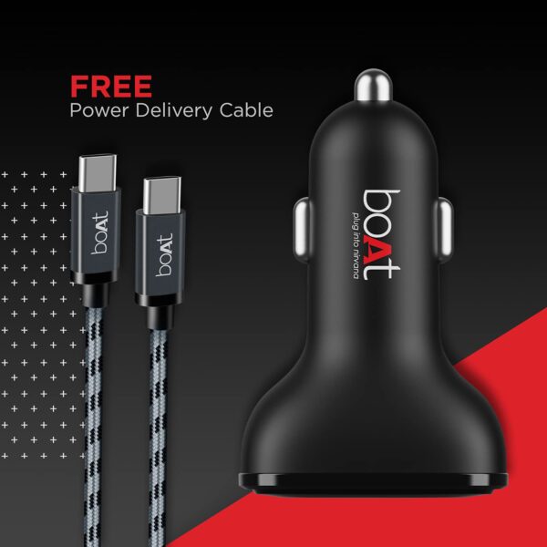 boAt Dual Port Qc-Pd 24W Fast Car Charger with 24W Fast Pd C...