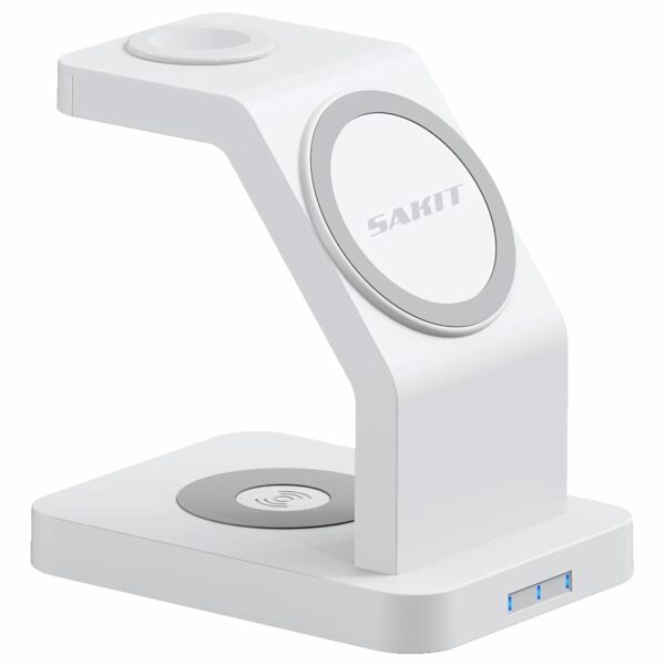 QKXC Sakit® Wireless Charger 3In1 23W Mag-Safe Stand For iPh...