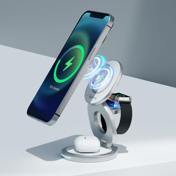 Lifelong Zerocord Wireless Charger 23 W 3 in 1 Foldable Mags...