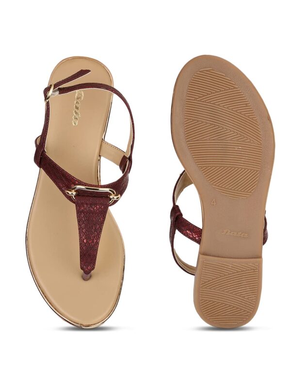 Bata Women's Flat OVAL TRIM Sandals