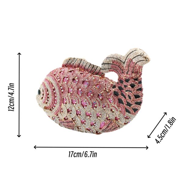 Tngan Women Mini Fish Clutch Luxury Rhinestones Purse Sparkl...