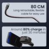 Portronics Car Power Retracto 84W 3 in 1 Car Charger, 80 cm ...