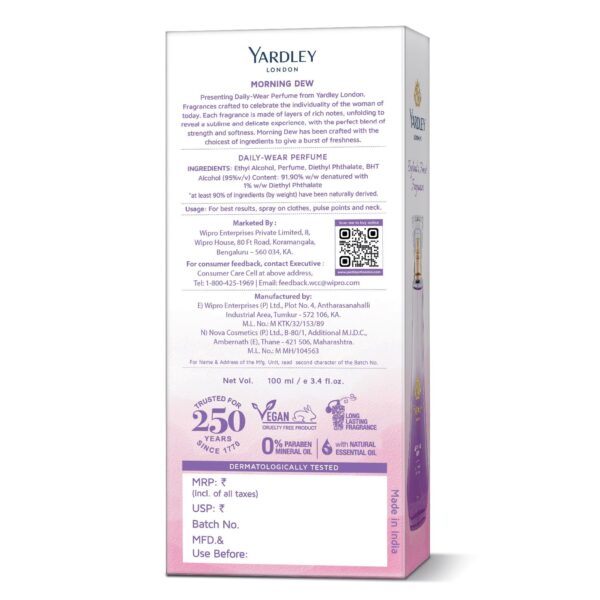 Yardley London Morning Dew Perfume Spray| Fresh Floral Scent...