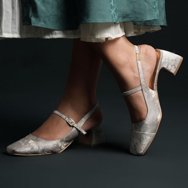 Theater Women Mary Jane Block Heels | Square Toe Slingback S...