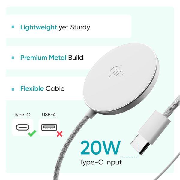 Ambrane 15W Qi-2 MagSafe Wireless Charger with 60W Type C Ca...
