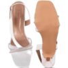 JM LOOKS Kitten Heels Rhinestone Strappy Square Open Toe Bac...
