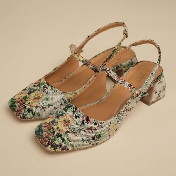 Theater Women Mary Jane Block Heels | Square Toe Slingback S...