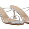 SHEYEL Women’s Transparent Block Heels | Silver Strap Party ...