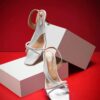 JM LOOKS Kitten Heels Rhinestone Strappy Square Open Toe Bac...