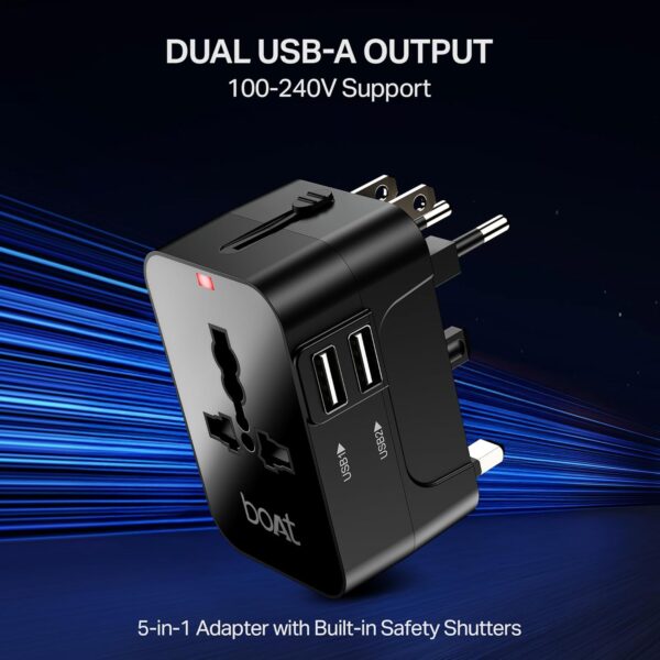 boAt Universal Adapter C10 Compatible with US, UK, EU & AU P...
