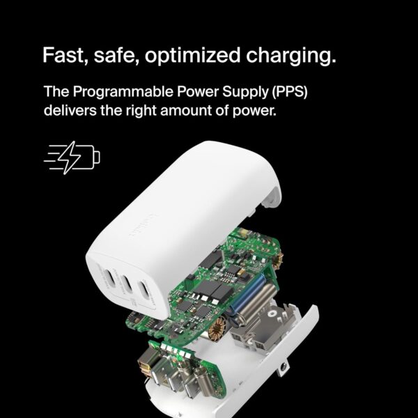 Belkin 67W (25W+20W+20W) 3-Port USB -C Wall Charger with PPS...