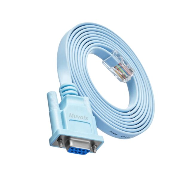 Muvofs DB9 Rollover to RJ45 Console Cable Serial Adapter for...