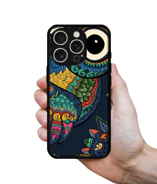 Casotec Owl Illustration Design Premium 2D Printed Metal Bac...