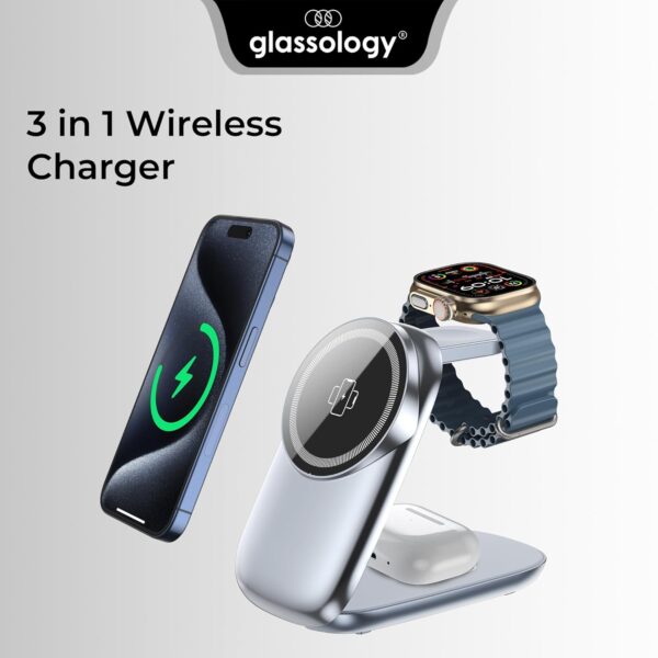 Glassology magsafe 3 in 1 22.5W Wireless Charger Compatible ...