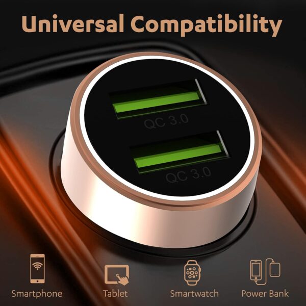 Duracell 36W Fast Car Charger Adapter with Dual USB Port. Qu...