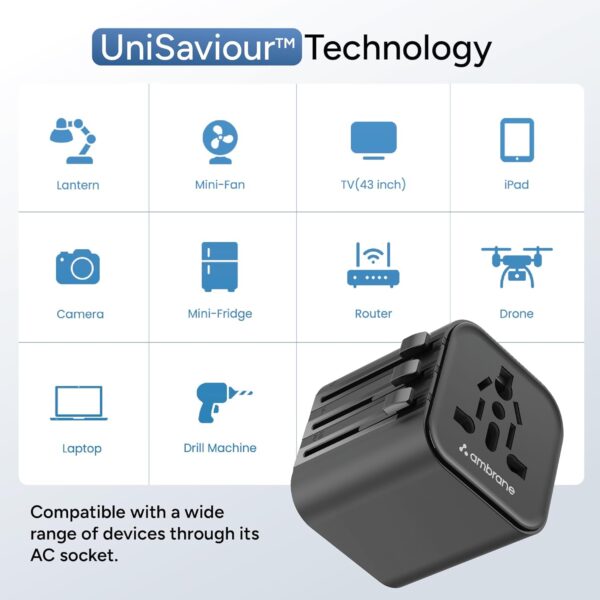 Ambrane Universal Travel Socket, International All in One Wo...