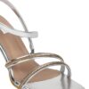 Elle Women's Silver Sandals-3 Kids UK (EL-MU-W-123)