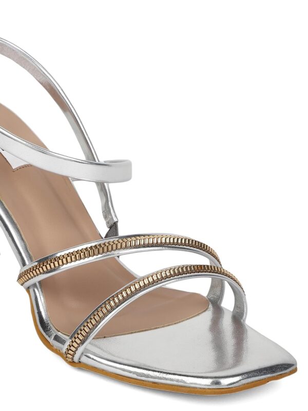 Elle Women's Silver Sandals-3 Kids UK (EL-MU-W-123)