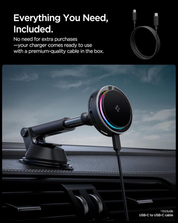 Spigen Qi2 15w Magnetic Car Mount Charger Dashboard Type wit...