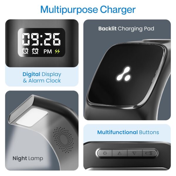Ambrane 22.5W Magnetic Magsafe 3In1 Wireless Charger for 16/...