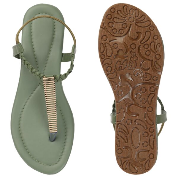 Naitik Women's Synthetic Kolhapuri Stylish Casual T-Strap Fl...