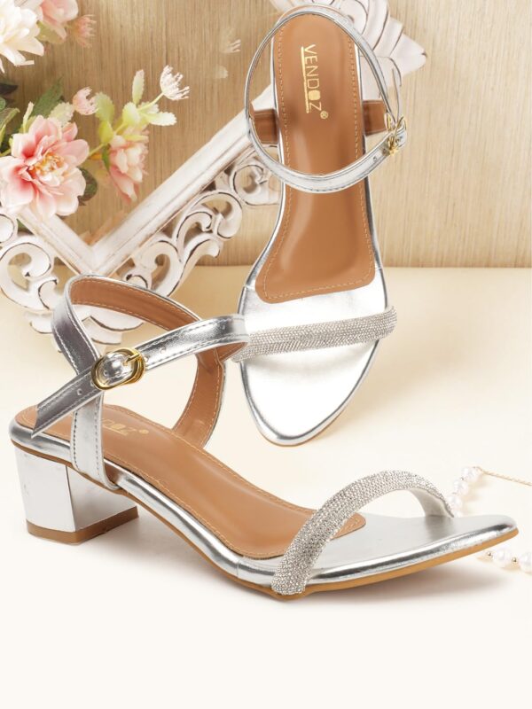 Vendoz Women Golden Party Wedding Heels for Bridal