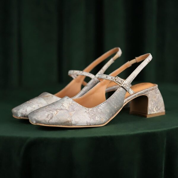 Theater Women Mary Jane Block Heels | Square Toe Slingback S...
