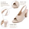 TRASE Ankle Strap Pointed Toe Block Heel Pumps Sandals For W...
