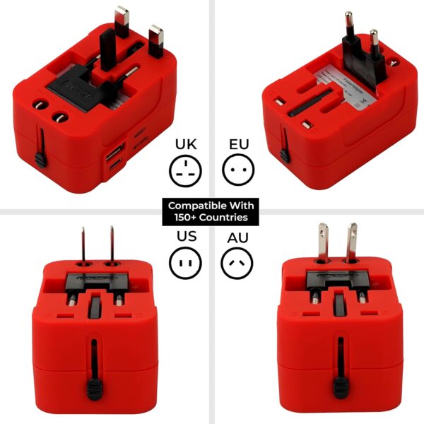 rts 224+ Countries Universal Travel Adapter with USB-C Type ...