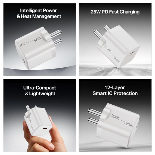 boAt 25W PD Fast Charger with PD & PPS | Auto Detect Chargin...