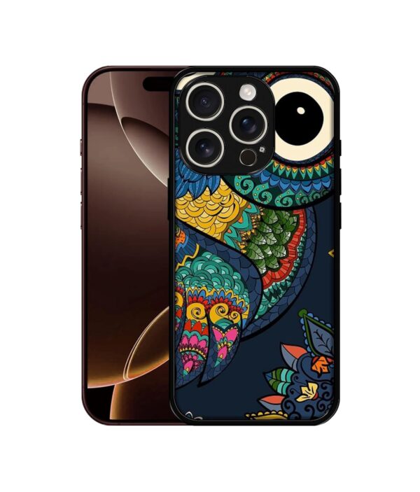 Casotec Owl Illustration Design Premium 2D Printed Metal Bac...