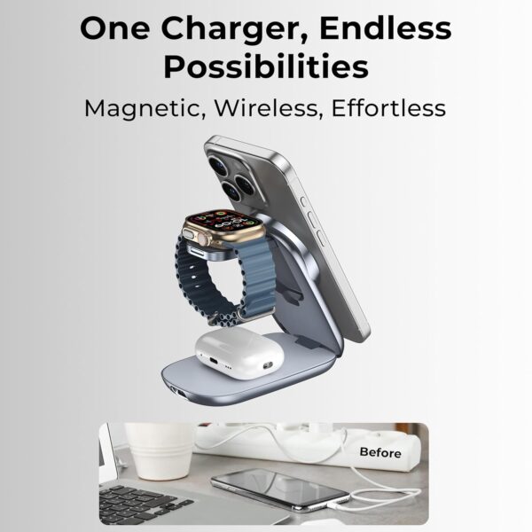 Glassology magsafe 3 in 1 22.5W Wireless Charger Compatible ...