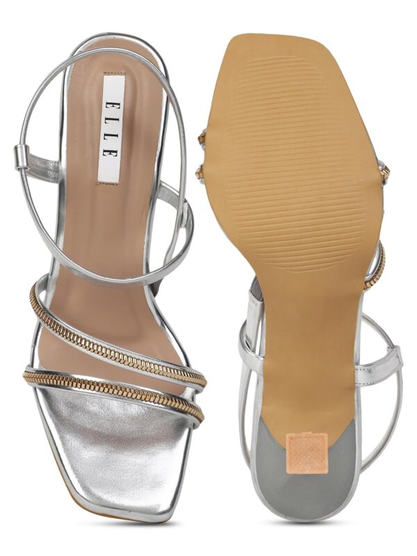 Elle Women's Silver Sandals-3 Kids UK (EL-MU-W-123)