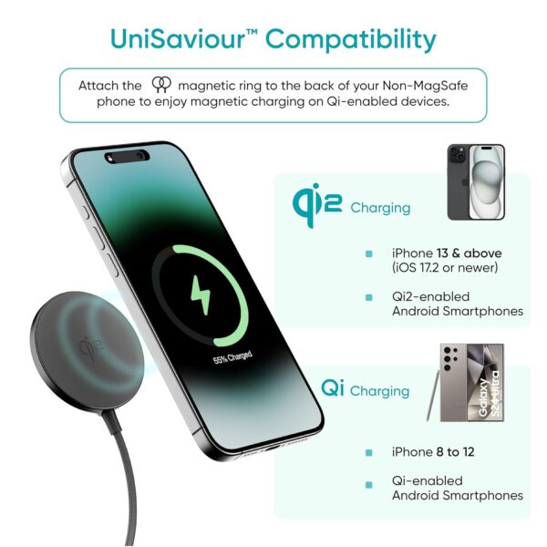 Ambrane 15W Qi-2 MagSafe Wireless Charger with 60W Type C Ca...