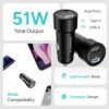 Ambrane 51W Fast Charging Car Charger, Dual Output 33W Type ...