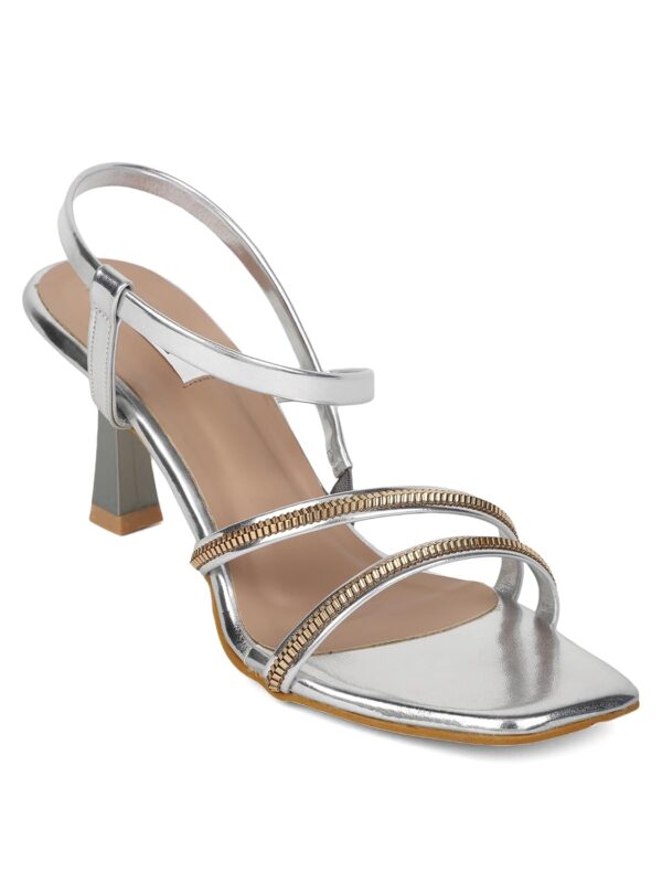 Elle Women's Silver Sandals-3 Kids UK (EL-MU-W-123)