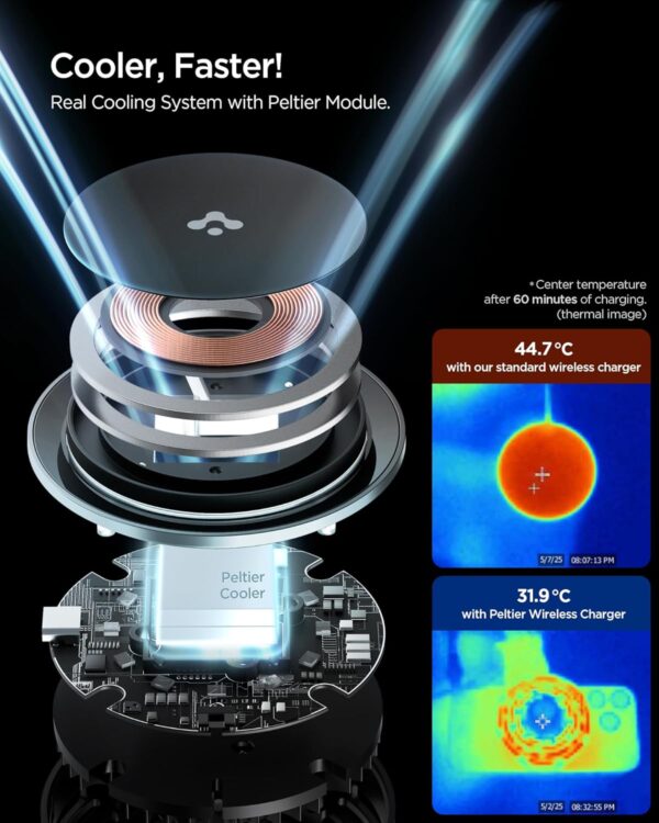 Spigen Qi2 15w Magnetic Car Mount Charger Dashboard Type wit...