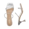 SHEYEL Women’s Transparent Block Heels | Silver Strap Party ...