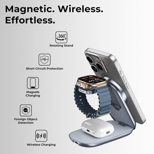 Glassology magsafe 3 in 1 22.5W Wireless Charger Compatible ...