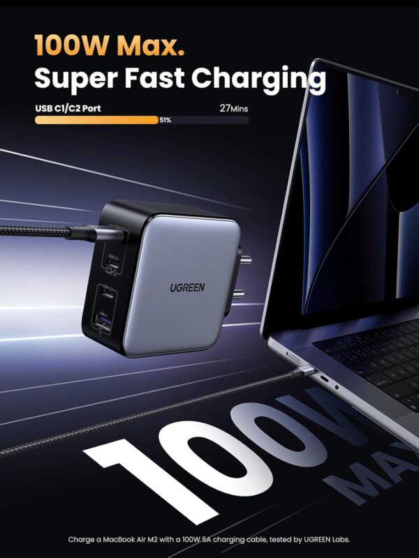 UGREEN 100W USB C Charger, Nexode 4 Ports GaN Charger Fast C...
