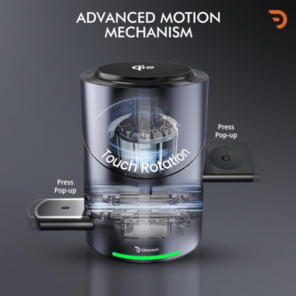 DRAVINA Qi2 Magnetic Wireless 3-in-1Charging Station Mag-Saf...