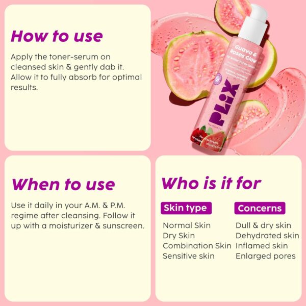 PLIX - THE PLANT FIX Guava & Roses Glow Fat Water Toner Seru...