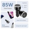 Ambrane 85W Car Charger, Mobile & Laptop Charging (MacBook &...