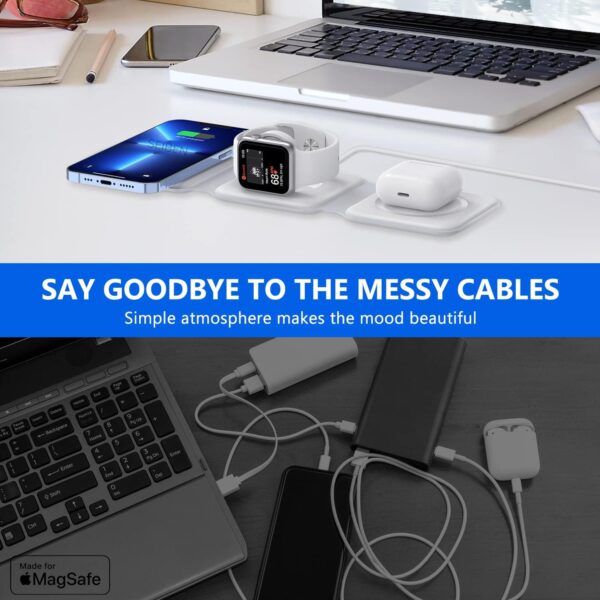 3 in 1 Magnetic MagSafe Foldable Wireless Charger for iPhone...