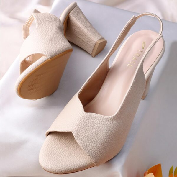 TRASE Ankle Strap Pointed Toe Block Heel Pumps Sandals For W...